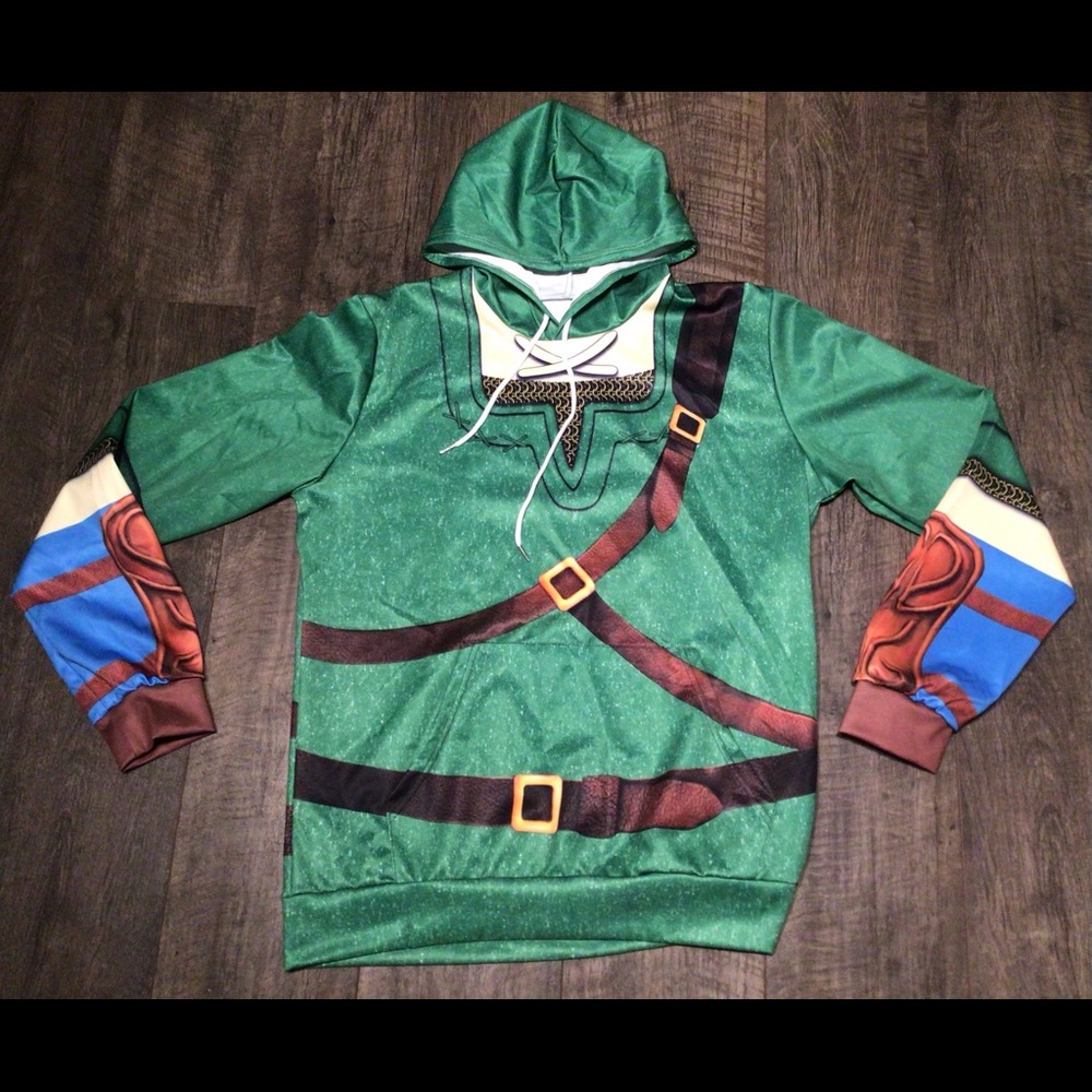 Link Hylian Master Legend Of Zelda Cosplay Sweatshirt Hoodie NWOT.Size XL.
